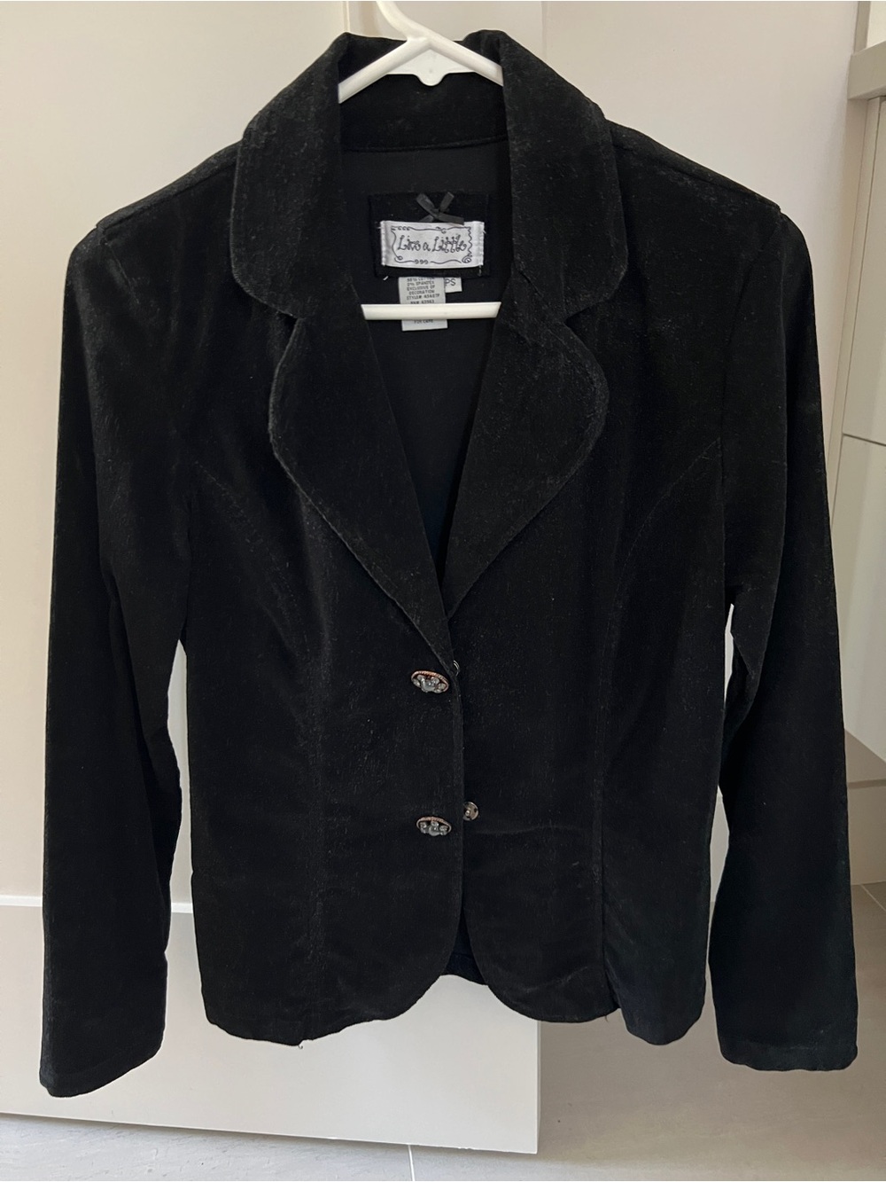 Black Velour/velvet material Women's Blazer Jacket size S, NWOT